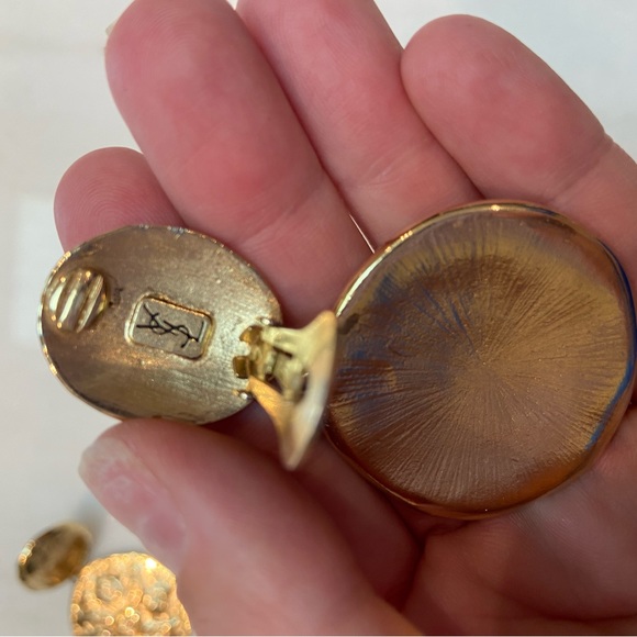 YSL yves st laurent clip on drop earrings - Picture 5 of 5